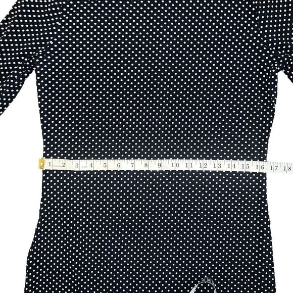 MICHAEL KORS Adriatic Navy Polka-Dot Matt-Jersey Dress Size Medium - Picture 6 of 9